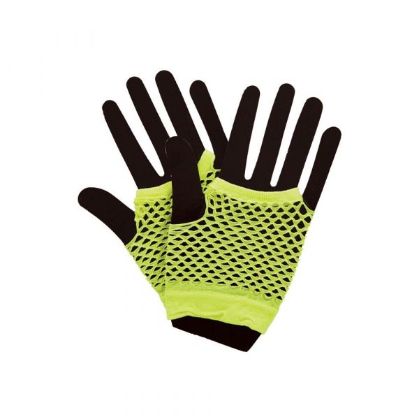 80's Punk Gloves Mesh Net Short Neon Punk - Carnival Store GmbH
