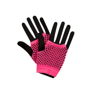 80-talls Punk Gloves Mesh Net Short Neon Punk - Carnival Store GmbH