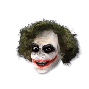Joker Maske Deluxe Lizenzartikel weiss-grün-rot Einheitsgröße | Joker Vinyl Mask With Wig - carnivalstore.de