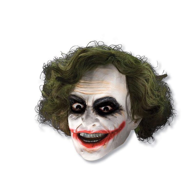 Joker Maske Deluxe Lizenzartikel weiss-grün-rot Einheitsgröße | Joker vinilinė kaukė su peruku - carnivalstore.de