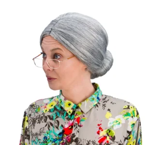 Granny Bun Wig – Grey