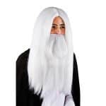 Perruque et barbe de sorcier blanc - carnivalstore.de