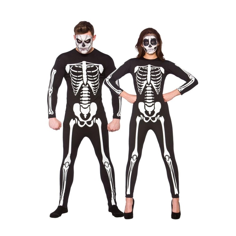 Unisex skelet jumpsuit voor volwassenen - carnavalstore.de