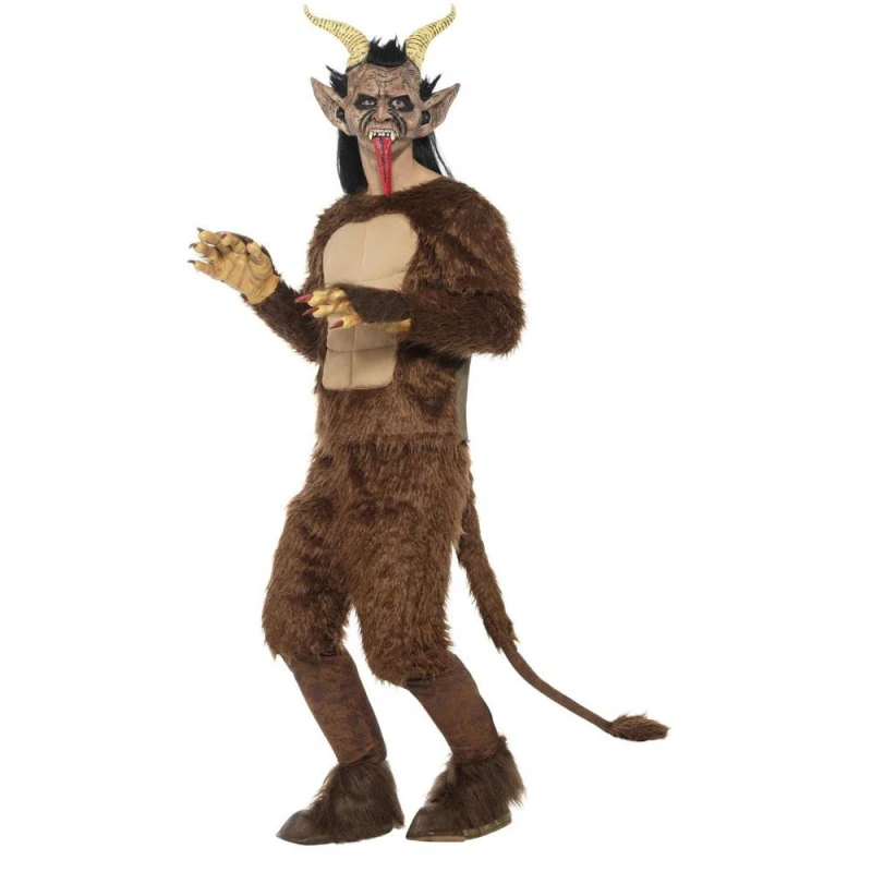 Beast - Krampus Demon Kostuum Lang Pile Bont - carnavalstore.de