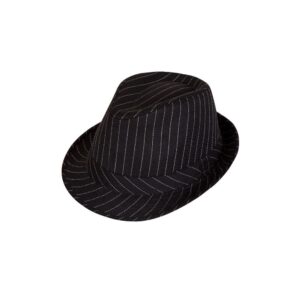 Black Fedora mat Pinstripe - Karneval Store GmbH