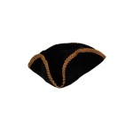 Black Pirate Hat with Gold Braid Trim - Carnival Store GmbH