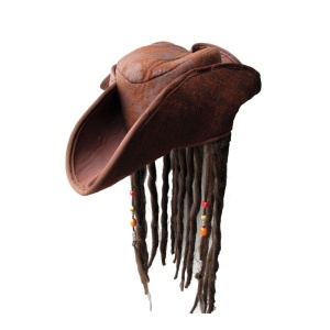Brown Pirate Hat with Dreadlocks - Carnival Store GmbH