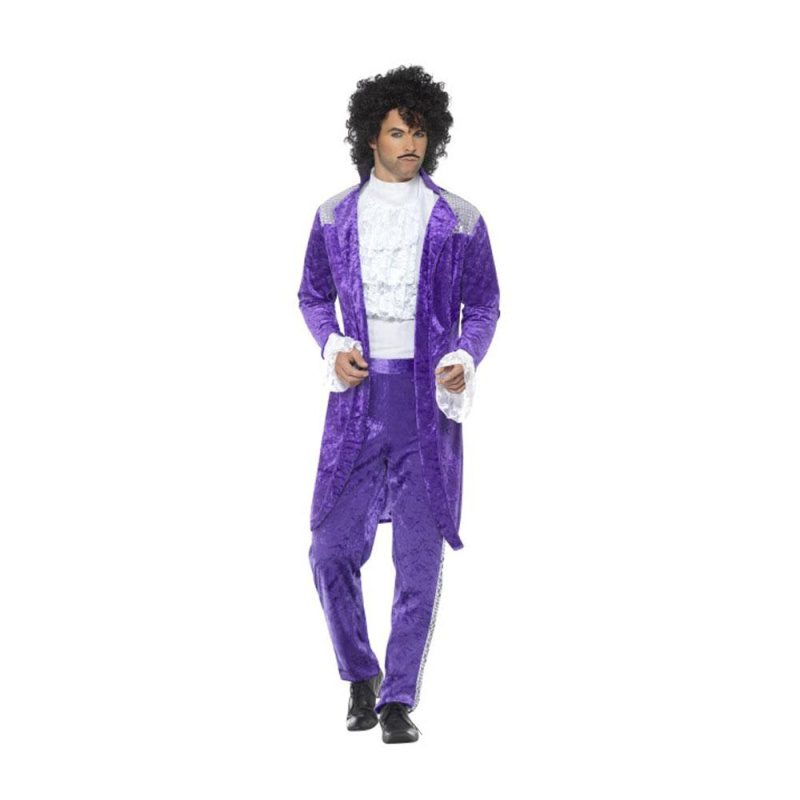 Herren 80er Jahre Lila Musikant Kostüm | Costum de muzician violet anii 80 - carnivalstore.de