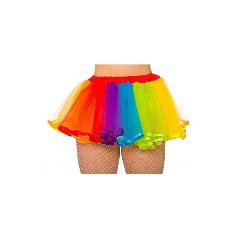 Deluxe Rainbow Tutu med satindetaljer - Carnival Store GmbH
