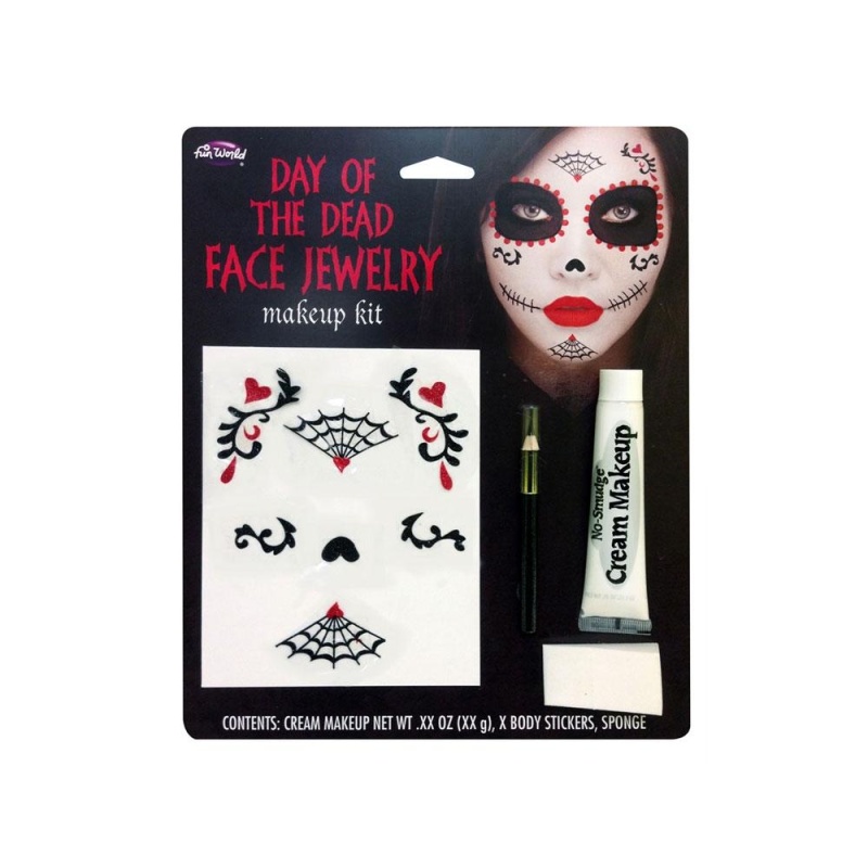 Day of the Dead Face Jewellery Makeup Kit - carnavalstore.de