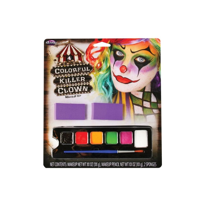 Värikäs Killer Clown Makeup Kit - carnivalstore.de