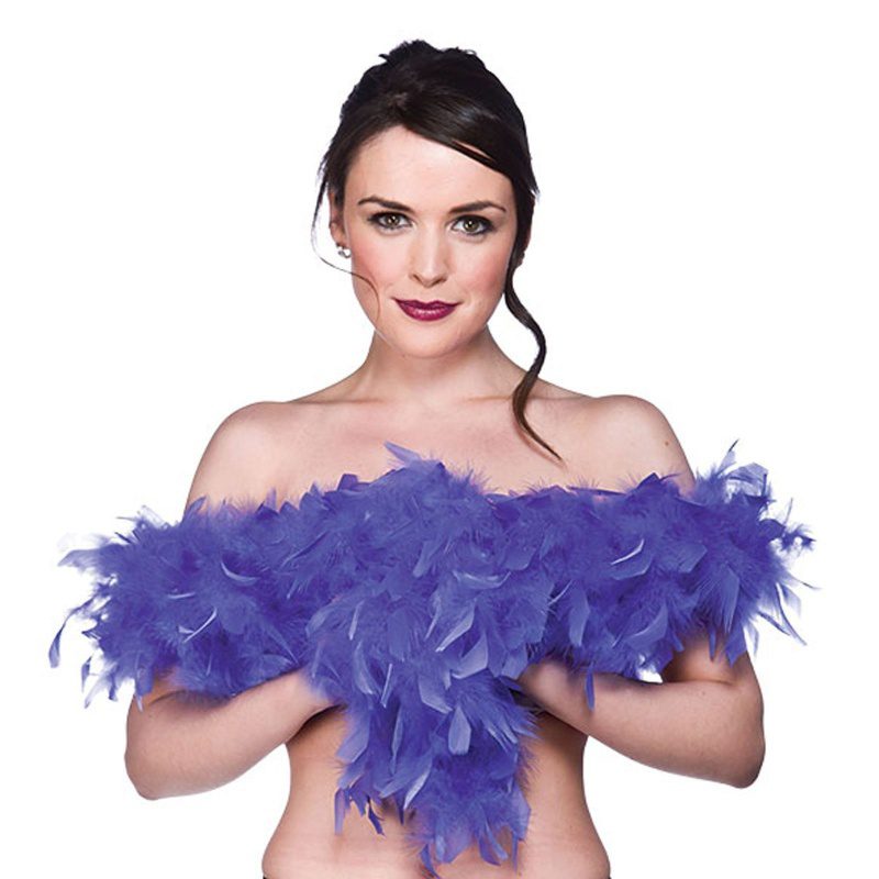 Boa à plumes bleu roi - Carnival Store GmbH