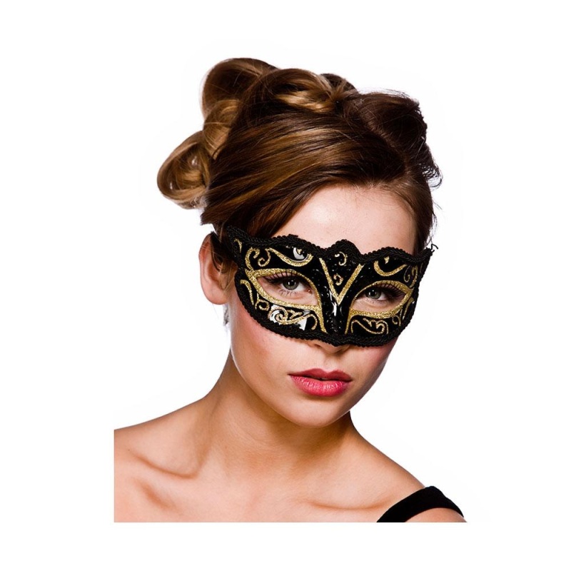 Verona Eye Mask - Gold Glitter - carnivalstore.de