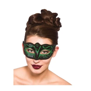 Verona Eye Mask - Gréng Glitter - carnivalstore.de