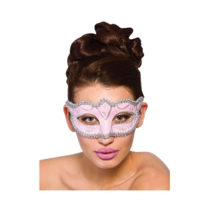 Verona Eye Mask - Pink & Silver - carnivalstore.de
