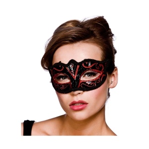 Verona Eyemask - Red Glitter - carnivalstore.de