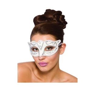 Verona Augenmaske - Weiß & Silber - carnivalstore.de