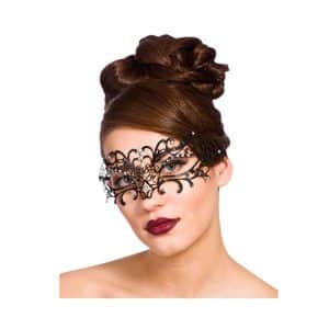 Filigree Eye Mask - musta w/Diamantes - carnivalstore.de