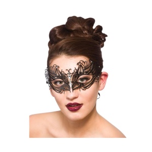 Filigree Eye Mask - Black w/Diamantes - carnivalstore.de