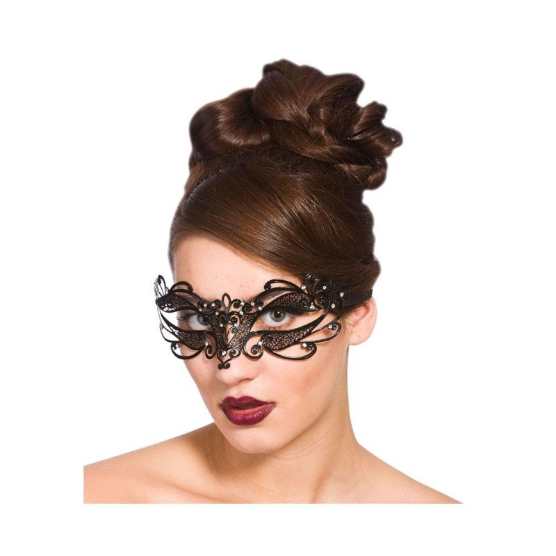 Maschera per gli occhi in filigrana - Nero con diamanti - Carnivalstore.de