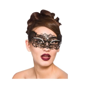 Filigrane Augenmaske - Schwarz mit Diamanten - carnivalstore.de