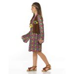 Hippie Kostüm, mit Kleid, Mädchen | Fato de menina hippie com vestido - Carnivalstore.de