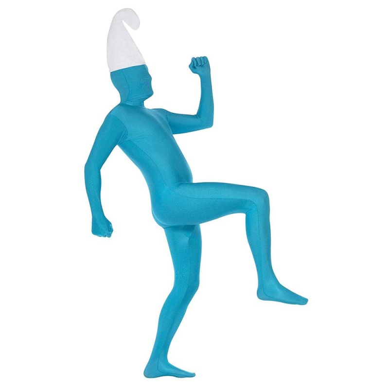 Herren Second Skin Kostüm à Blau | Costume Seconde Peau Bleu Avec Sac Banane Dissimulé - carnivalstore.de