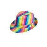 Rainbow Sequin Fedora - carnavalstore.de