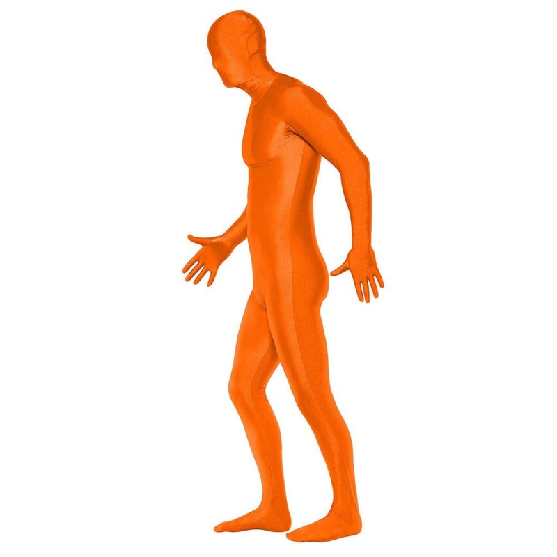 Second Skin Kostüm Stretchanzug ORANGE Pantomiimi | Toinen Skin Suit Orange With Bumbag Conceal - carnivalstore.de