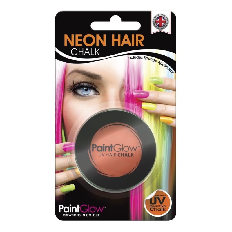 PaintGlow, Neon UV-Haarkreide Orange | Cretă UV Neon pentru păr, portocaliu - carnivalstore.de