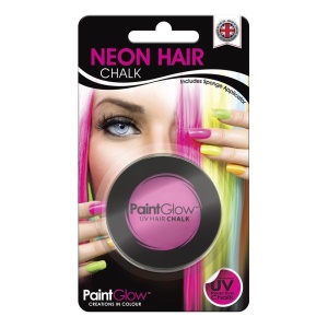 Neon UV-Haarkreide, Rosa | Giz de cabelo Neon UV, Rosa - carnavalstore.de