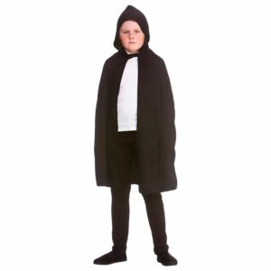 Alternative view of Hooded Cape - BLACK