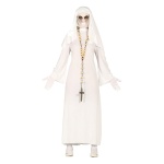 Geist Nonne Kostüm für Damen Weiss Gespenst Damenkostüm Halloween Horror | Ladies Ghost Nun Costume - carnivalstore.de