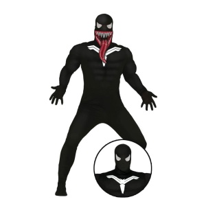 Spinnen Superheld mit Fratze Ganzkörper Kostüm für Herren| Dunkler Superheld Kostüm für Erwachsene - carnivalstore.de