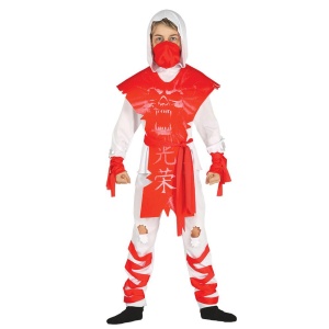 Böser Ninja in Rot für Kinder | Children's Halloween Ninja Assassin Costume - carnivalstore.de