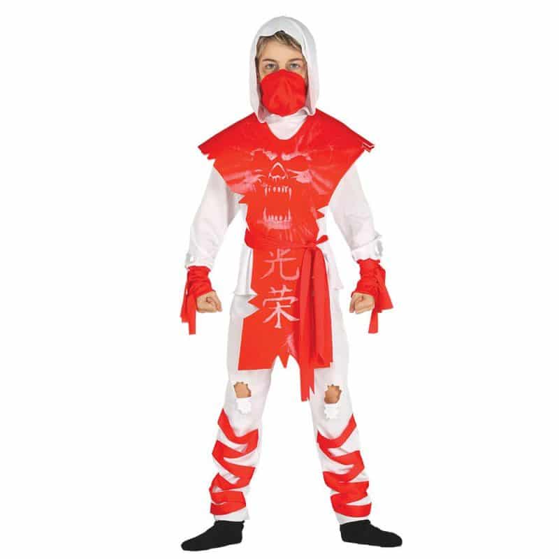 Böser Ninja in Rot für Kinder | Children's Halloween Ninja Assassin Costume - carnivalstore.de