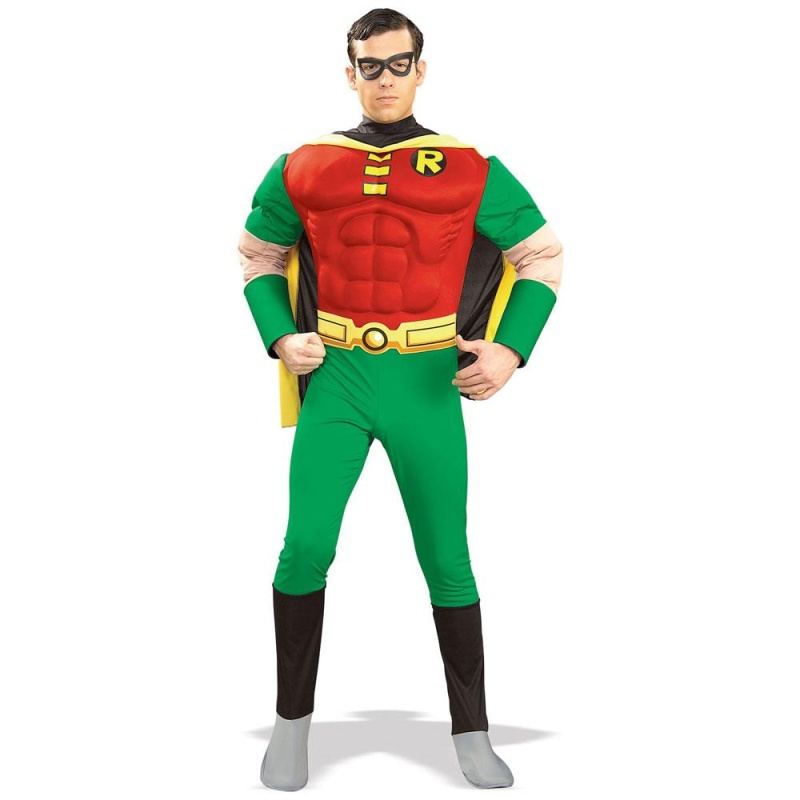 DC Comics Robin Adult Deluxe con pecho musculoso - carnivalstore.de