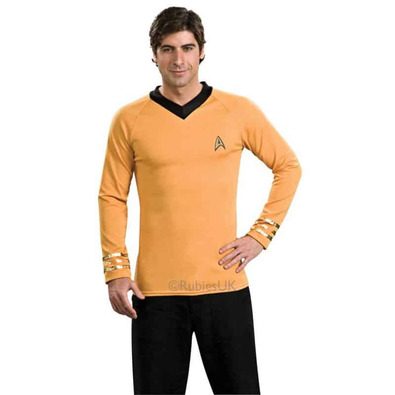 Herren Star Trek Classic Deluxe Gold Hemd Kostüm | Klasikinis prabangus kapitonas Kirkas – carnivalstore.de