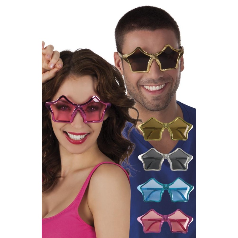 Kolorowe okulary z gwiazdkami - Carnival Store GmbH