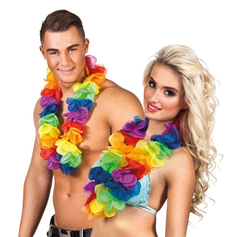 Hawaiianischer Lei Regenbogen XL - Carnival Store GmbH