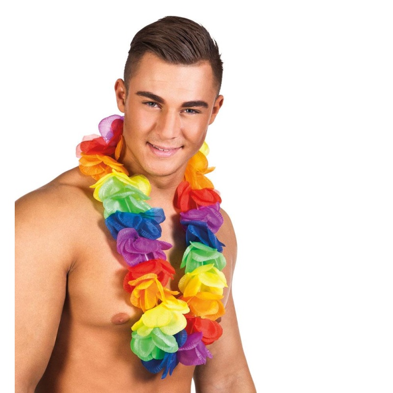Hawaiian Lei Rainbow XL - Karneval Store GmbH