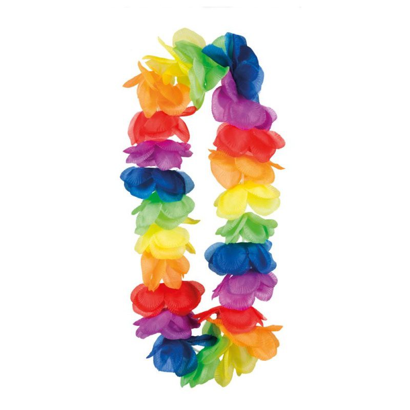 Hawaiianischer Lei Regenbogen XL - Carnival Store GmbH