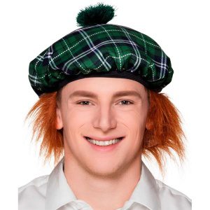 Green Tam o Shanter with hair - carnivalstore.de