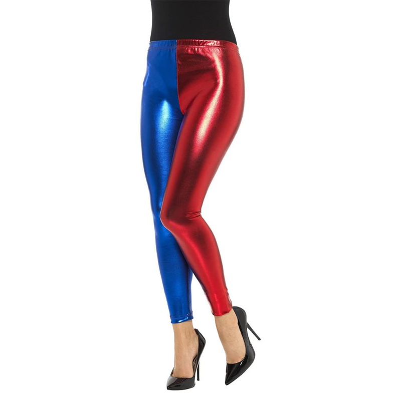 Smiffys cosplay-leggings i metallisk harlekin for kvinner