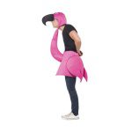 Flamingo-Kostüm, rosa, einteiliger gepolsterter Body mit angesetztem Hals & Kapuze - carnivalstore.de