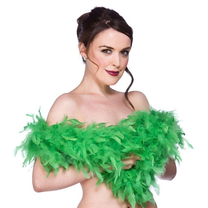 Boa à plumes vert - Carnival Store GmbH