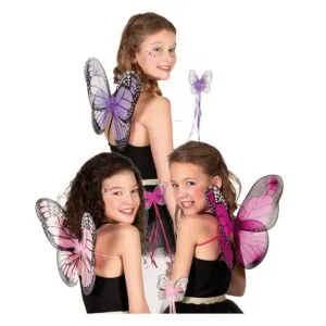 Conjunto de asas e varinha de borboleta - carnavalstore.de