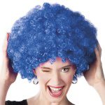 Perruque afro bleue - Carnival Store GmbH