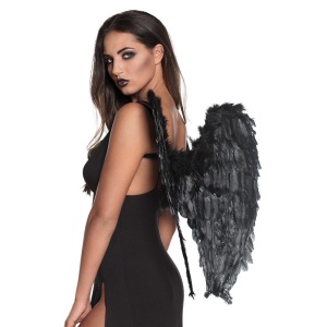 Dark Angel Wings Folded Black 65x65 - carnivalstore.de