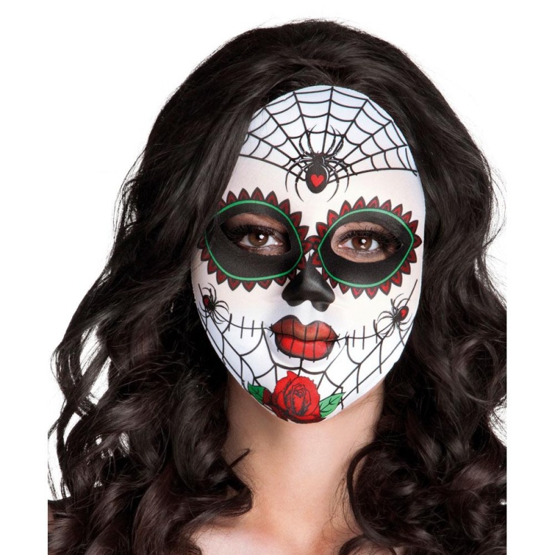 Maska na twarz Mrs Day of the Dead - carnivalstore.de